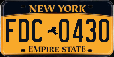 NY license plate FDC0430