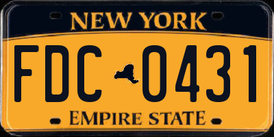 NY license plate FDC0431