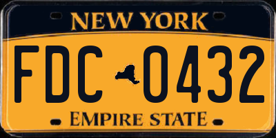 NY license plate FDC0432
