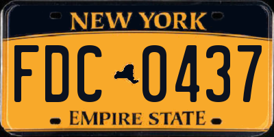 NY license plate FDC0437