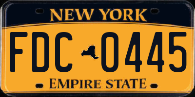 NY license plate FDC0445