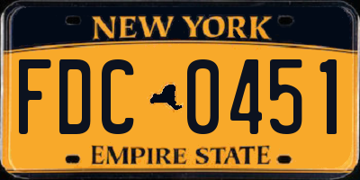 NY license plate FDC0451