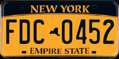 NY license plate FDC0452