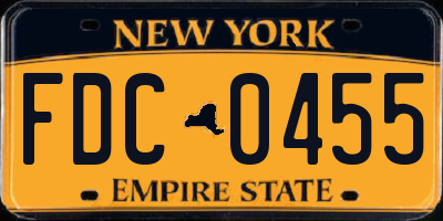 NY license plate FDC0455