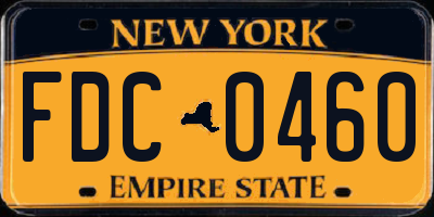 NY license plate FDC0460