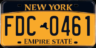 NY license plate FDC0461