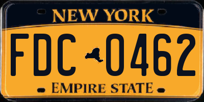 NY license plate FDC0462