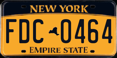 NY license plate FDC0464