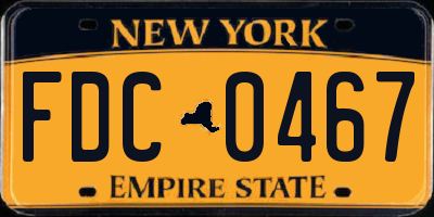 NY license plate FDC0467