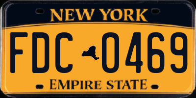 NY license plate FDC0469