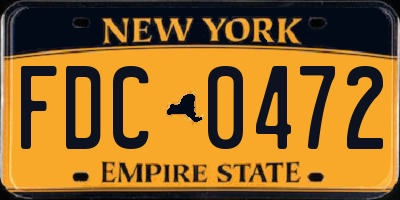 NY license plate FDC0472