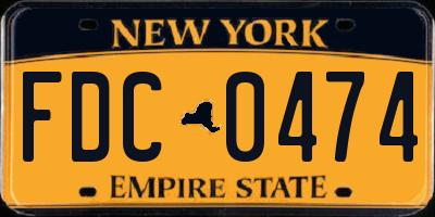 NY license plate FDC0474
