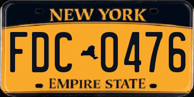 NY license plate FDC0476