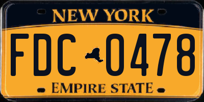NY license plate FDC0478