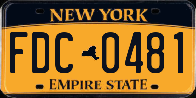 NY license plate FDC0481