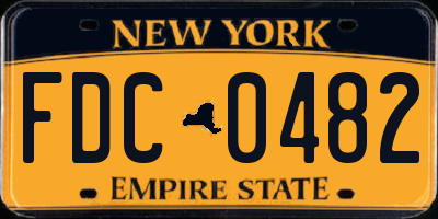 NY license plate FDC0482