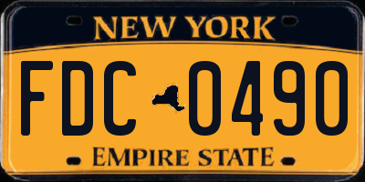 NY license plate FDC0490