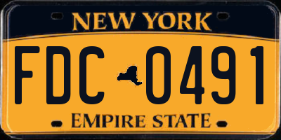 NY license plate FDC0491