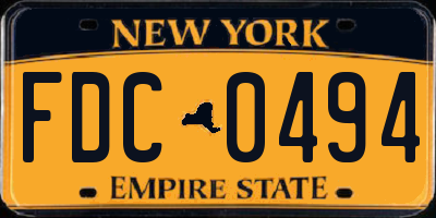 NY license plate FDC0494