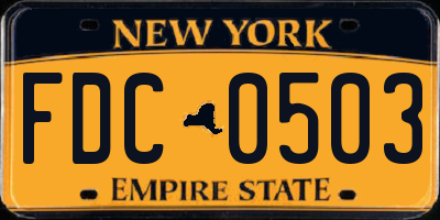 NY license plate FDC0503