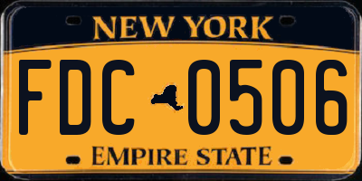 NY license plate FDC0506