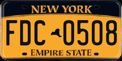 NY license plate FDC0508