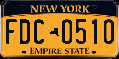 NY license plate FDC0510