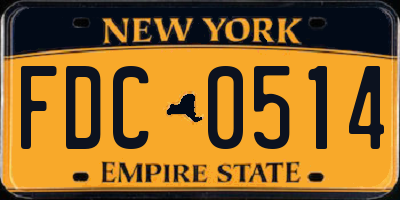 NY license plate FDC0514