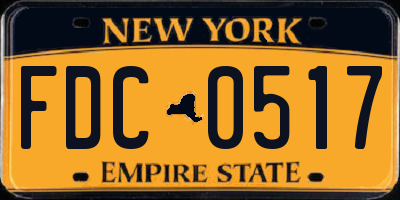 NY license plate FDC0517