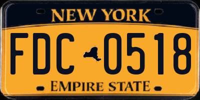 NY license plate FDC0518