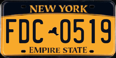 NY license plate FDC0519