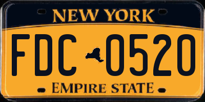 NY license plate FDC0520