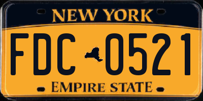 NY license plate FDC0521