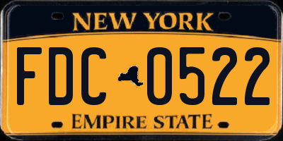 NY license plate FDC0522