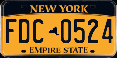 NY license plate FDC0524