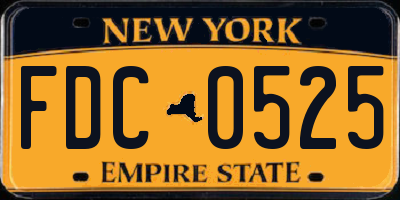 NY license plate FDC0525