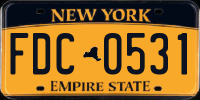NY license plate FDC0531