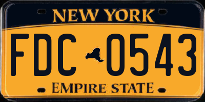 NY license plate FDC0543