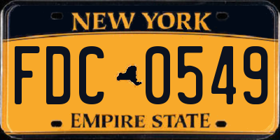 NY license plate FDC0549
