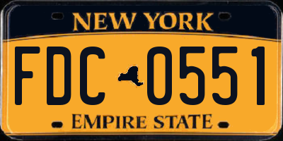 NY license plate FDC0551