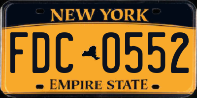 NY license plate FDC0552