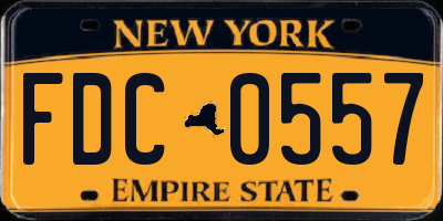 NY license plate FDC0557