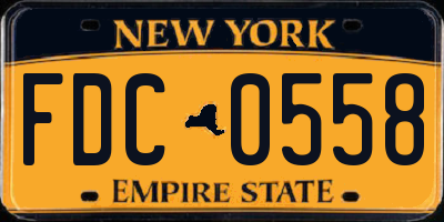 NY license plate FDC0558