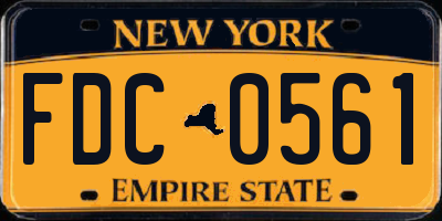 NY license plate FDC0561