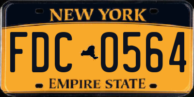 NY license plate FDC0564