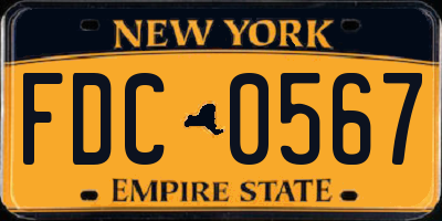 NY license plate FDC0567