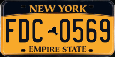 NY license plate FDC0569