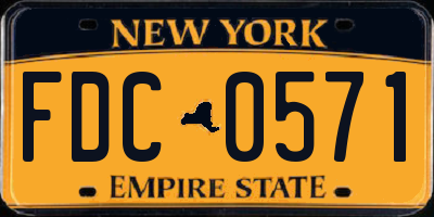 NY license plate FDC0571