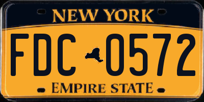 NY license plate FDC0572