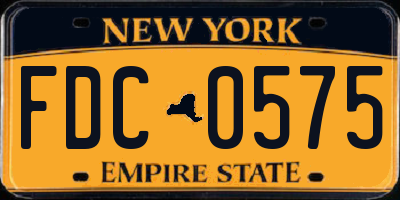 NY license plate FDC0575